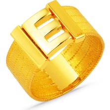 Bilezikci E Harfi 14 Ayar Trabzon Hasır Altın Yüzük