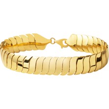 Bilezikci 14 Ayar Kalın Balıksırtı Altın Bileklik