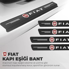 DK Elektronik Fiat Logolu Karbon Kapı Eşiği Koruyucu Bant Folyo 4'lü Set