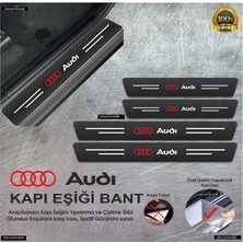 DK Elektronik Audi Logolu Karbon Kapı Eşiği Koruyucu Suni Deri 4'lü Set