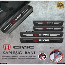 DK Elektronik Honda Civic Logolu Karbon Kapı Eşiği Koruyucu Suni Deri 4'lü Set