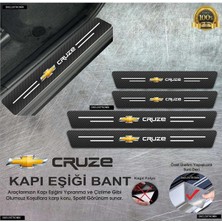 DK Elektronik Chevrolet Cruze Logolu Karbon Kapı Eşiği Koruyucu Suni Deri 4'lü Set