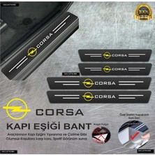 DK Elektronik Opel Corsa Logolu Karbon Kapı Eşiği Koruyucu Suni Deri 4'lü Set