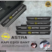 DK Elektronik Opel Astra Logolu Karbon Kapı Eşiği Koruyucu Suni Deri 4'lü Set