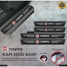 DK Elektronik Fiat Tempra Logolu Karbon Kapı Eşiği Koruyucu Suni Deri 4'lü Set