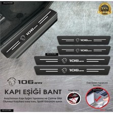 DK Elektronik Peugeot 106 Logolu Karbon Kapı Eşiği Koruyucu Suni Deri 4'lü Set