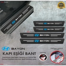 DK Elektronik Dkeelktronik Hyundai Bayon Logolu Karbon Kapı Eşiği Koruyucu Suni Deri 4'lü Set