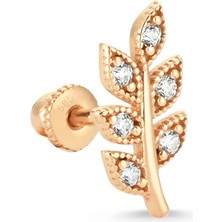 Altın Sepeti Rose Altın Yaprak Model Helix Piercing