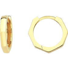 Altın Sepeti Altın Köşeli Halka Küpe