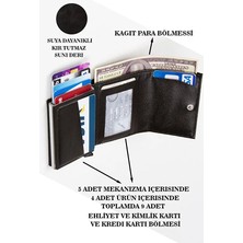 Kindfox Nwp Vegan Deri Otomatik Mekanizmalı Unisex Cüzdan | Kartlık | Kağıt Para Bölmeli