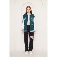 NewLaker Unisex Oversize Yeşil Owners Club Bomber Kolej Ceket