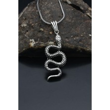 Prestige Gümüş Yılan Figürlü Gümüş Kolye Zincir 925 Ayar