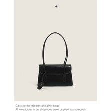 Luoxg Siyah Büyük Kapasiteli Lüks Moda Pu Deri Tasarımcı Bayanlar Crossbody El Çantaları Trendy Marka Özel Bayan Haberci Çanta (Yurt Dışından)