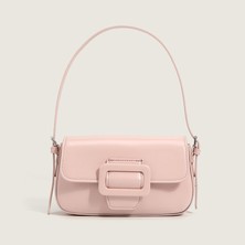 Luoxg Pembe Yeni Tasarım Moda Renk Taze Lüks Çanta Kadın Pu Deri Omuz Çantası (Yurt Dışından)