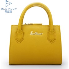 Luoxg Sarı Moda Mini Çanta Kadın Özel Logo Cosmeticbag Hakiki Deri Sling Crossbody Omuz Çantası Mini Çanta Deri (Yurt Dışından)