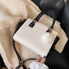 Luoxg Toz Beyaz Çapraz Vücut Çanta Bayan Çanta Moda Taklit Kürk Kadın Çanta Crossbody Peluş Çanta Kadın (Yurt Dışından)