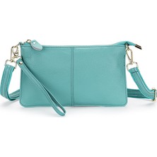 Luoxg Açık Mavi Hakiki Deri Crossbody Çanta Bayan Telefon Cüzdan Yeni Moda Kadın Manşonlar (Yurt Dışından)