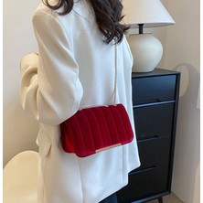 Luoxg Siyah Kadife Kadın Çanta Doku Popüler Küçük Kare Çanta Moda Zinciri Tek Omuz Crossbody Çanta Kadınlar Için (Yurt Dışından)