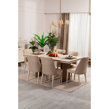 Sandalie Linen 6 Kişilik Yemek Masası Takımı - 6 Sandalye + 1 Masa