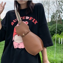 Luoxg Gri 16*30*4 cm Jowyar Karikatür Kedi Şekli Kadın Küçük Crossbody Çanta Çanta Moda Çanta Yaz Seyahat Çantası Kadın (Yurt Dışından)