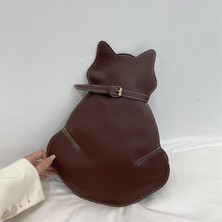 Luoxg Siyah Kedi Kadın 2023 Yeni Messenger Çanta Moda Göğüs Çantası Kişiselleştirilmiş Omuz Sevimli Öğrenci Çantası (Yurt Dışından)