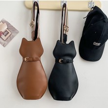 Luoxg Gri 16*30*4 cm Jowyar Karikatür Kedi Şekli Kadın Küçük Crossbody Çanta Çanta Moda Çanta Yaz Seyahat Çantası Kadın (Yurt Dışından)