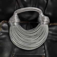 Luoxg Gümüş 2023 Lüks Kabuk Yüz Tasarımı Pu Düz Renk Crossbody Omuz Çantası Kadın Rahat Çanta (Yurt Dışından)