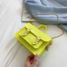 Luoxg 02 Yeni Moda Sevimli Zincir Jöle Çanta Mini Çanta Kadınlar Için Renkli ve Güzel Tek Omuz Messenger Çanta (Yurt Dışından)