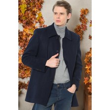 Dewberry PLT8206 Dewberry Erkek Palto-Düz Lacivert