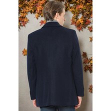 Dewberry PLT8206 Dewberry Erkek Palto-Düz Lacivert