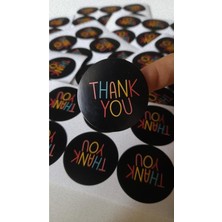 Gg Genç Girişimci Thank You Sticker Renkli Yazı- 70 Adet - 4cm