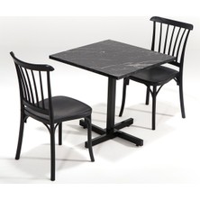 Sandalie Siyah Tango Mermer Desen Violet Mutfak Masa Takımı