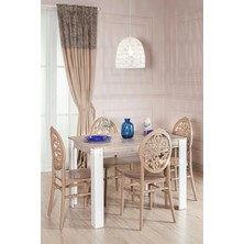 Sandalie Grande Ceviz / Venüs Mutfak Masa Takımı 1 Masa 4 Sandalye - Cappucino