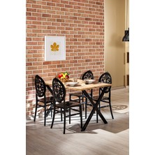 Sandalie Home Maxima Ceviz/ Venüs Sandalye Masa Takımı-Siyah