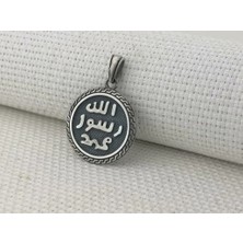Takılingo 925 Ayar Gümüş Allah'ın Resulü Muhammed Yazılı Kolye Ucu
