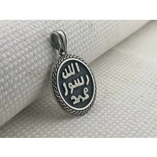 Takılingo 925 Ayar Gümüş Allah'ın Resulü Muhammed Yazılı Kolye Ucu