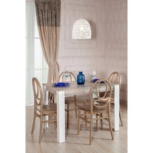 Sandalie Grande Phoenix Ceviz Suntalam Klasik Mutfak Masa Takımı 110x70x75 cm – 1 Adet Masa, 4 Adet Sandalye