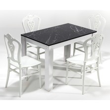 Sandalie Mirage / Carisma Mutfak Masa Takımı 4 Sandalye 1 Masa - Beyaz