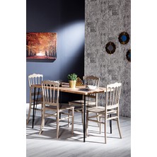 Sandalie Home Nero Masa - Miray Mutfak Masa Takımı - Cappucino