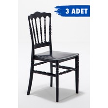 Sandalie 3 Adet Miray Siyah Pratik Sandalye / Balkon-Bahçe-Mutfak