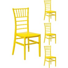 Sandalie 4 Adet Soho Sarı Sandalye / Balkon-Bahçe-Mutfak