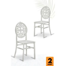 Sandalie Home Venüs 2 Adet Bahçe Balkon Mutfak Sandalye Beyaz