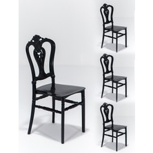 Sandalie 4 Adet Carisma Mutfak Balkon Sandalye -Siyah