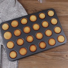 Multiamo Muffin Kek Kalıbı 24'lü Cupcake Kurabiye Turta Kalıb 24 Kapsül Yanmaz Fırın Tepsisi 35X27 cm