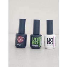 UNO Kalıcı Oje Seti Uno Primer 15 ml +UNO Rubber BASE15 + UNO Super Shine Top COAT15 ml