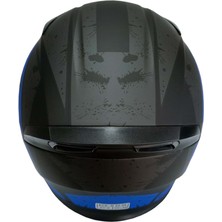 Jekai Jk-21 902 Model Güneş Vizörlü Çenededen Açılır Kask - Siyah-Mavi - M