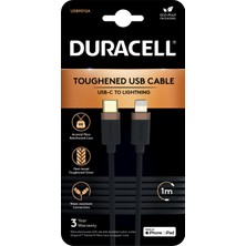 Duracell 1m Usb-C To Lightning Braided Black