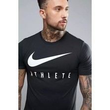 Nike Dri-Fit Training Swoosh Standart Kesim Siyah Erkek Tişört