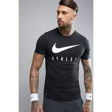 Nike Dri-Fit Training Swoosh Standart Kesim Siyah Erkek Tişört