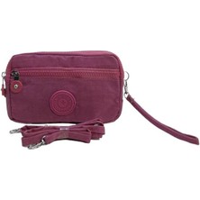 Baginn Klinkır Kumaş Çok Cepli Cüzdan El Çantası Çapraz Çanta Yağmur Geçirmez Postacı Çanta Pembe Renk 571